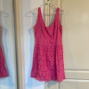 Pink Lace Sleeveless Dress
